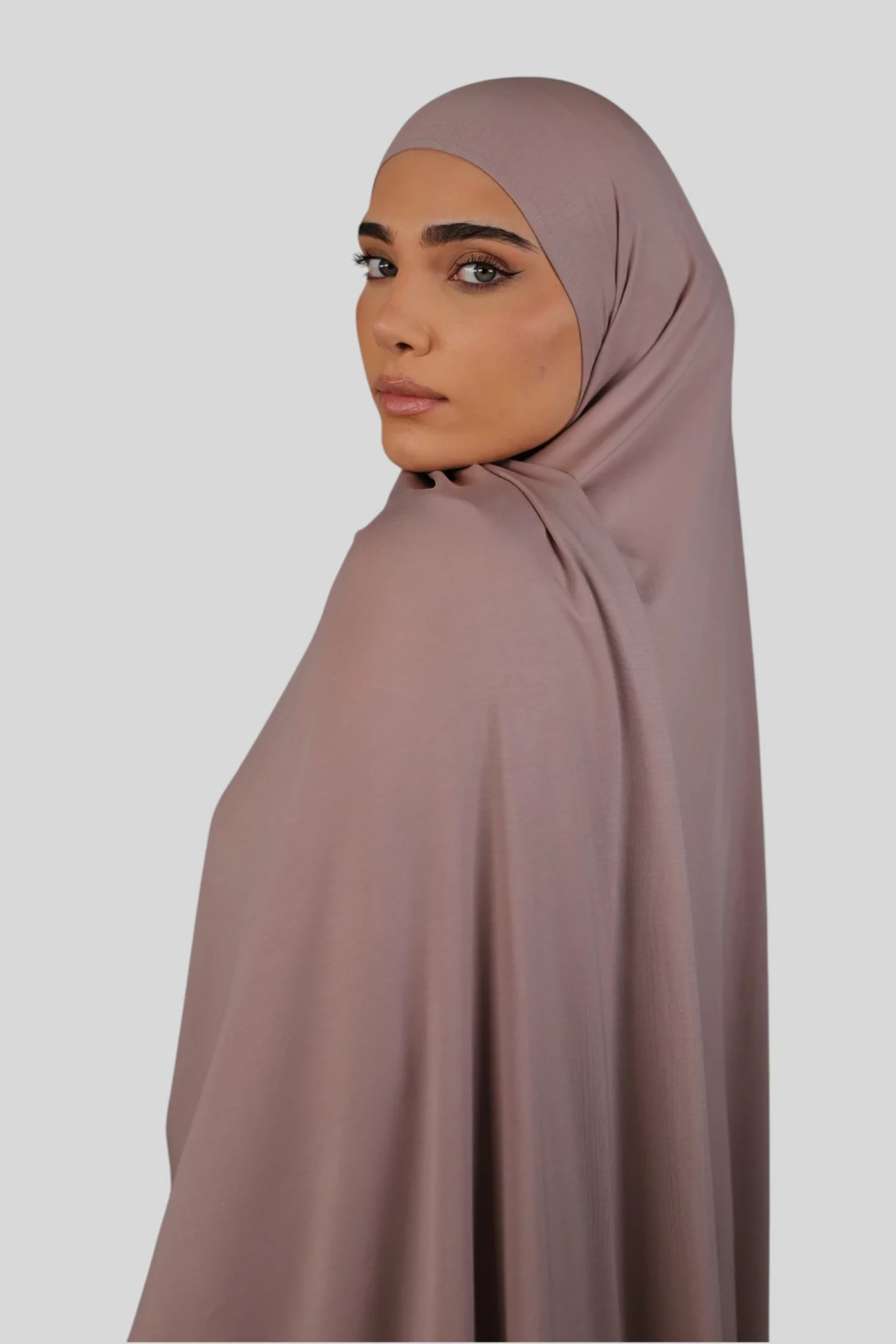Feinstes Bambus Jersey - Fertiger Express Hijab - Soft Blush (4) @ Lamaari