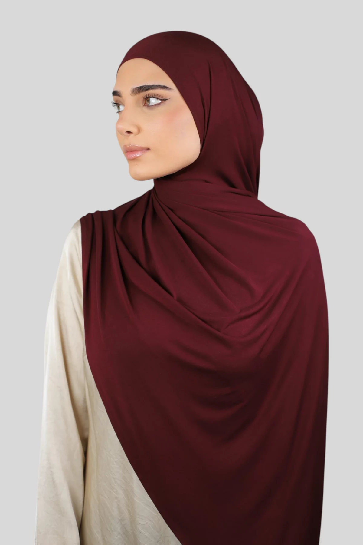 Feinstes Bambus Jersey - Schal zum Selbstbinden - Burgundy (1) @ Lamaari