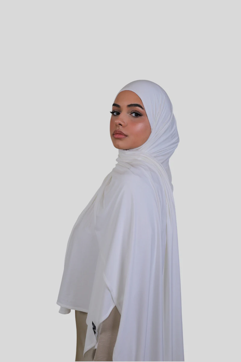 Feinstes Bambus Jersey - Schal zum Selbstbinden - Pearl White (2) @ Lamaari