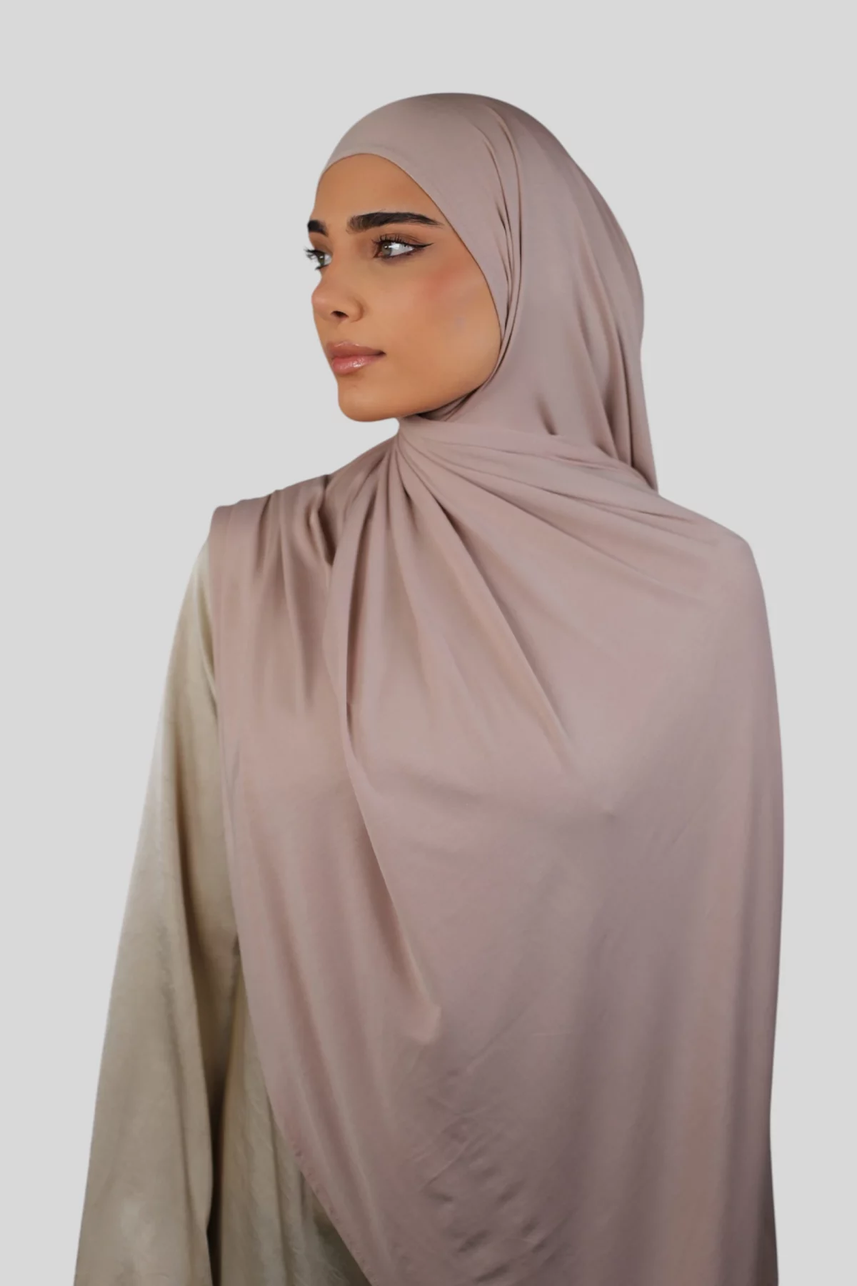 Feinstes Bambus Jersey - Schal zum Selbstbinden - Rose Beige (3) @ Lamaari