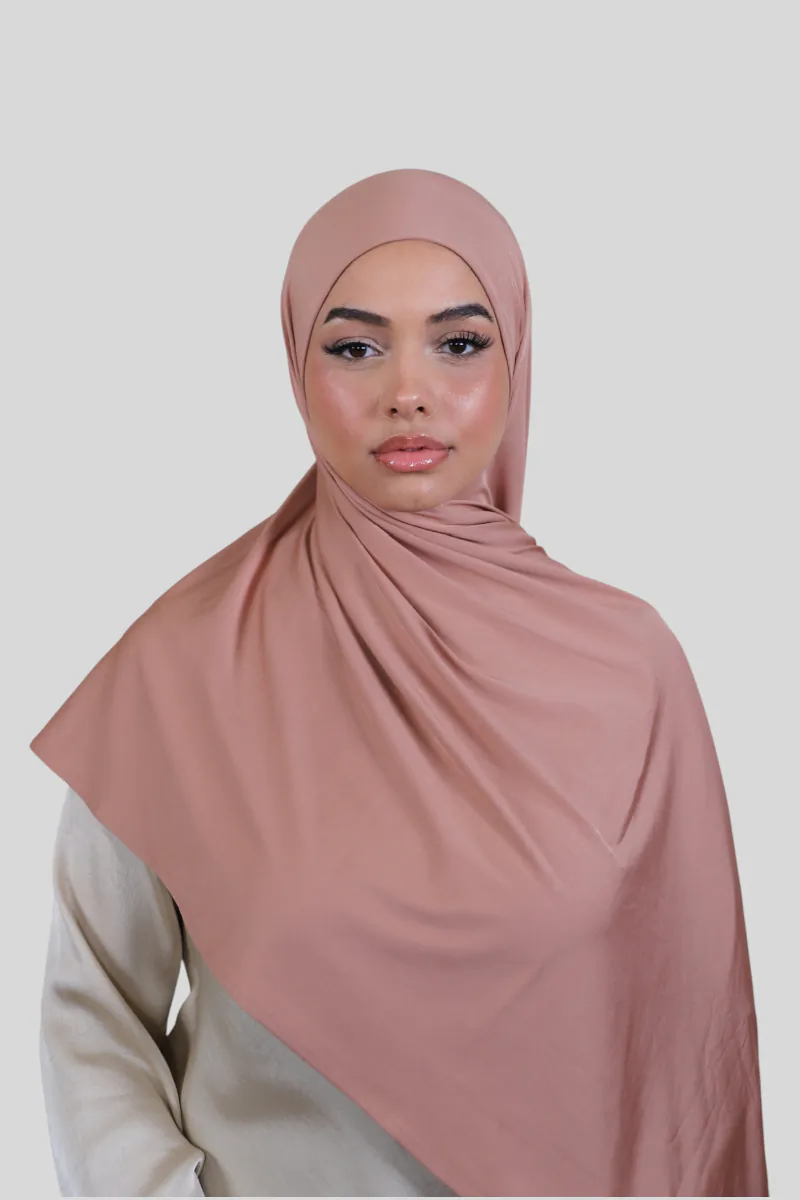 Premium Soft Glam Jersey - Fertiger Express Hijab - Toffee (1) @ Lamaari
