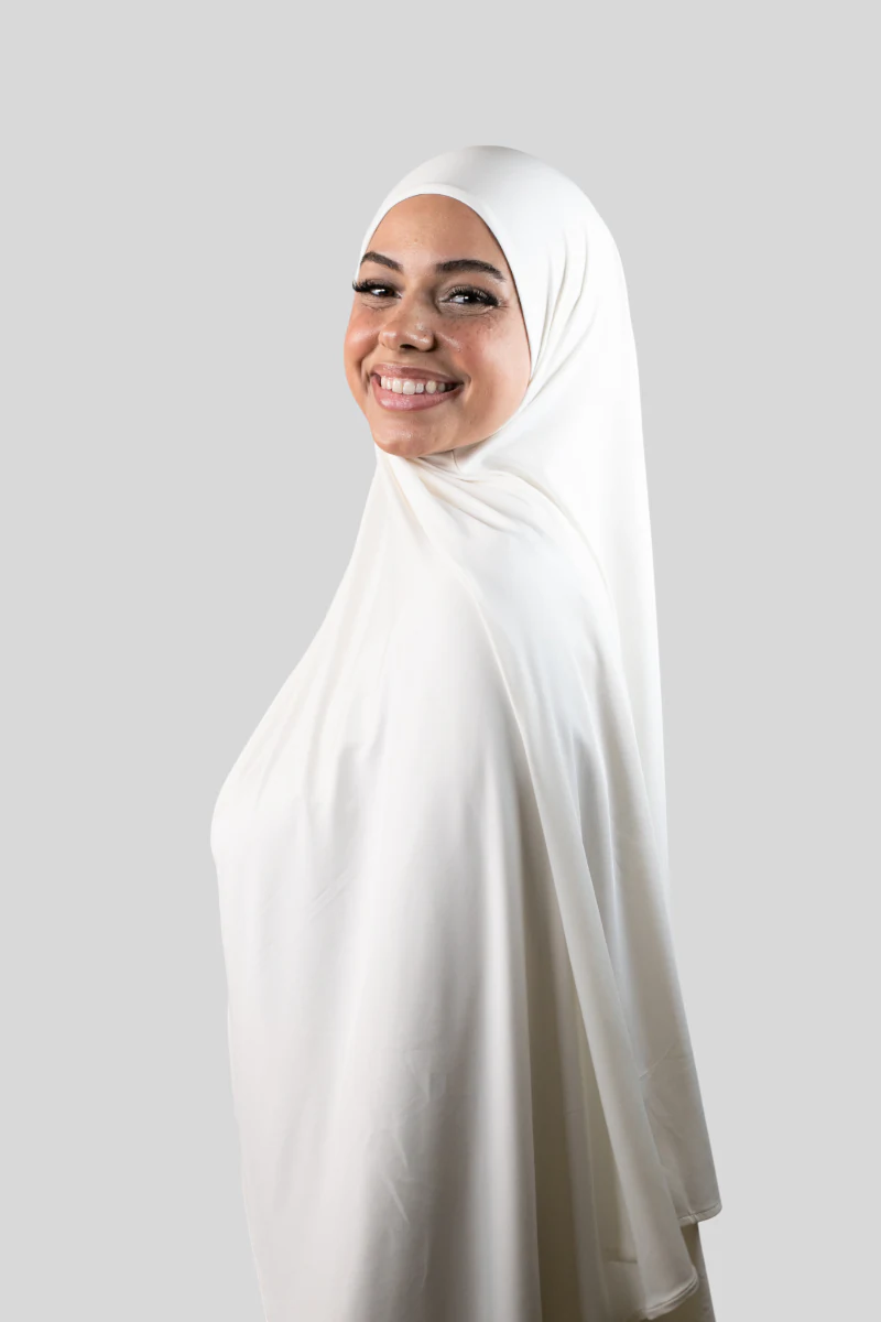 Premium Soft Glam Jersey - Schal zum selbstbinden - Ecru (5) @ Lamaari