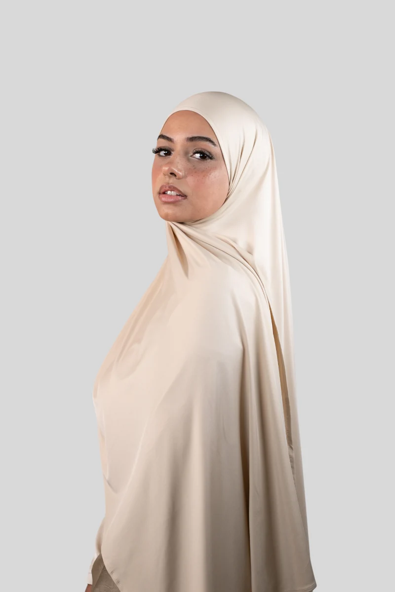 Premium Soft Glam Jersey - Schal zum selbstbinden - Soft Beige (4) @ Lamaari