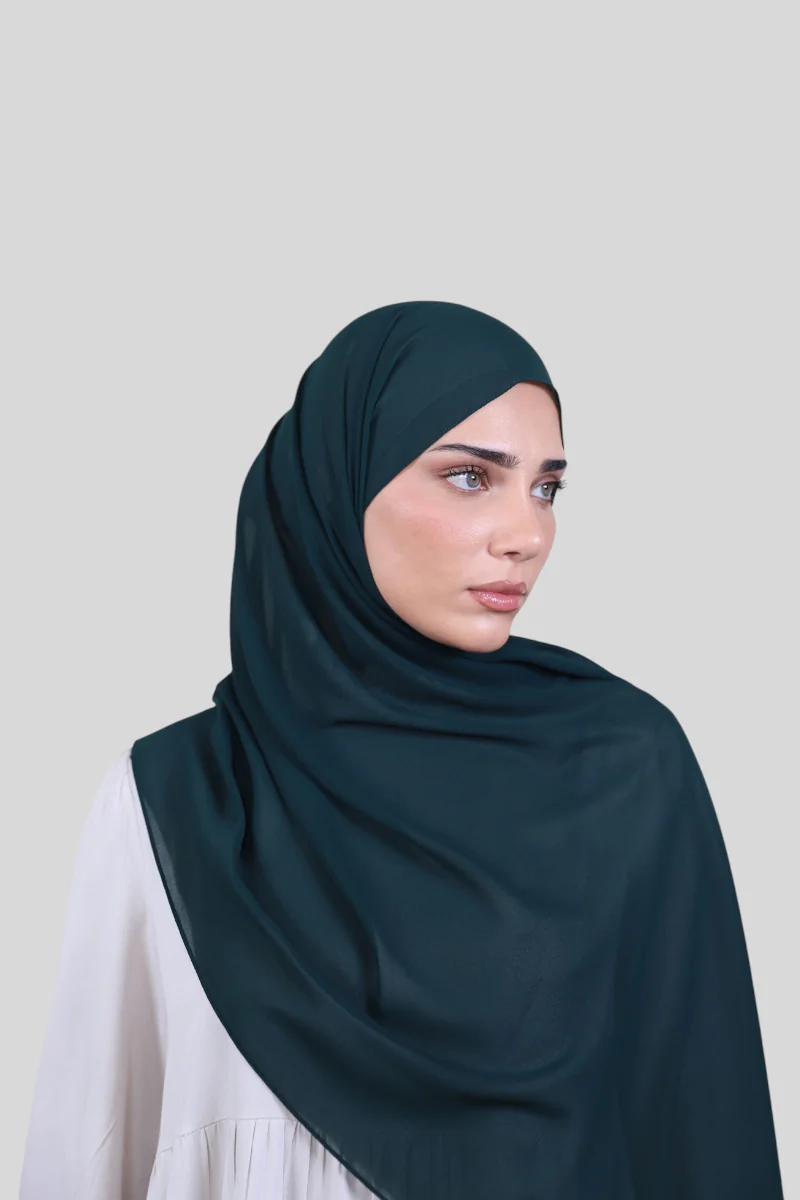 Rutschfester Premium Chiffon - Scarab Green (2) @ Lamaari