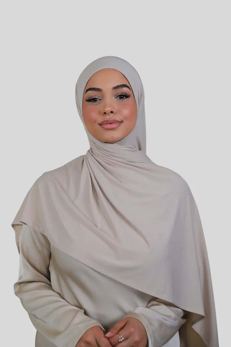 Feinstes Bambus Jersey - Schal zum Selbstbinden - Soft Taupe (1) @ Lamaari