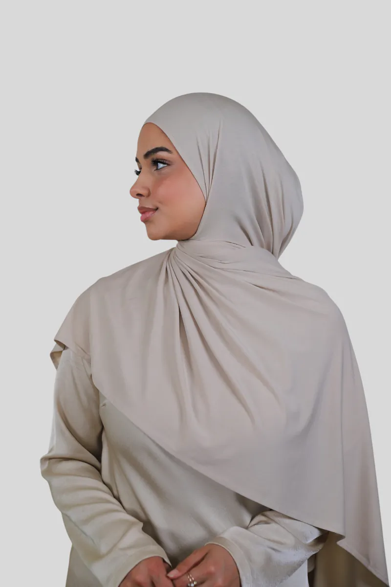Feinstes Bambus Jersey - Schal zum selbstbinden - Soft Taupe (2) @ Lamaari